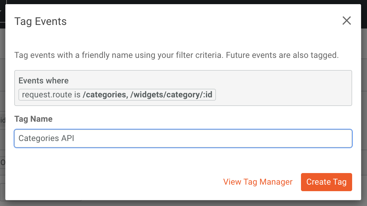Completed Create Tag Modal
