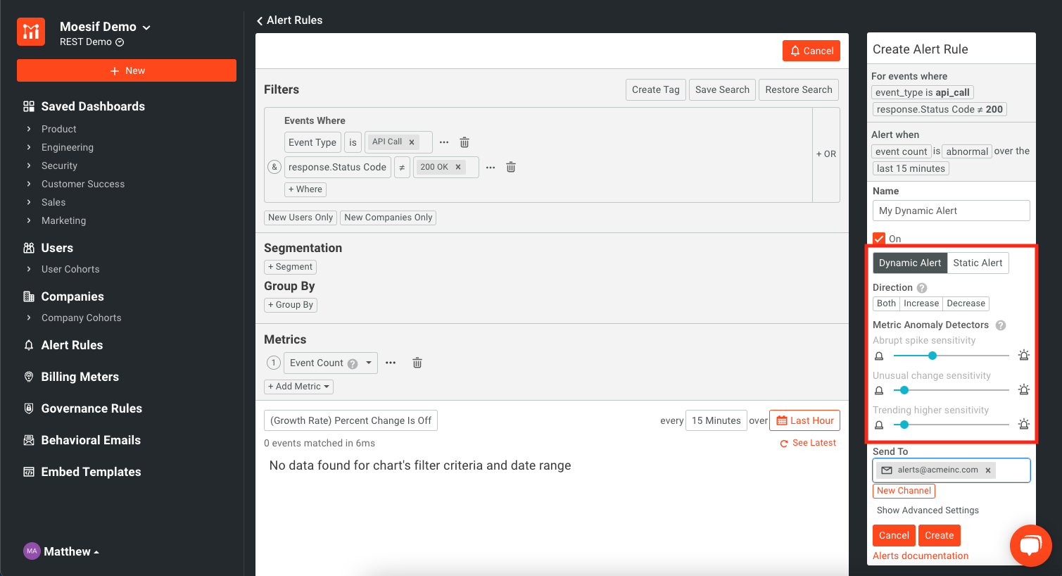 Moesif Dynamic Alert