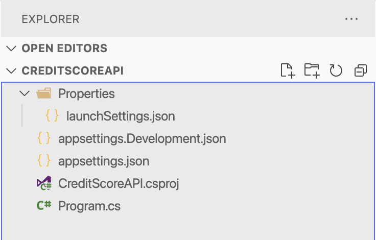 Directory Structure After Creating Empty ASP.NET Web Application