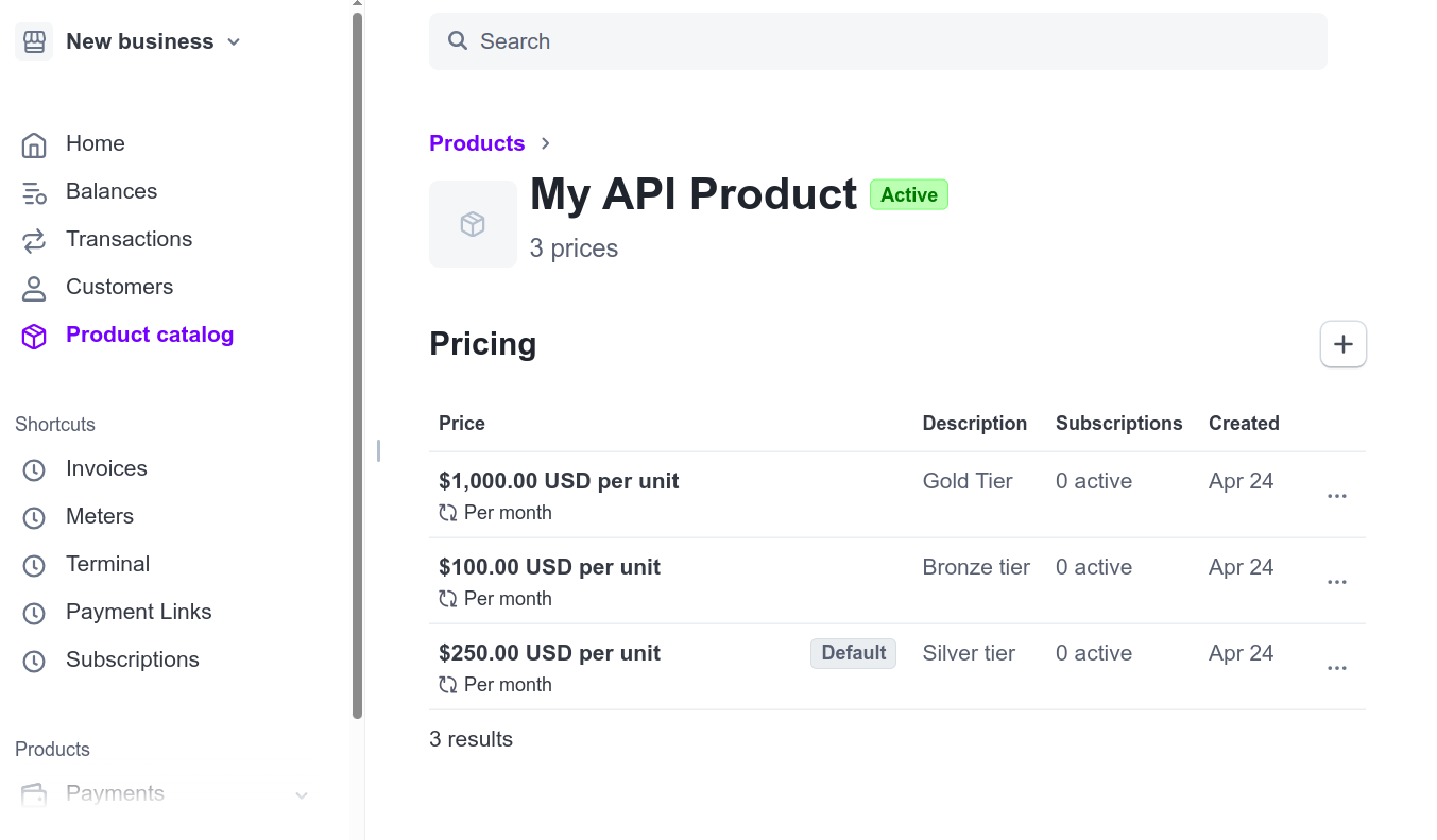 Stripe Product Catalog