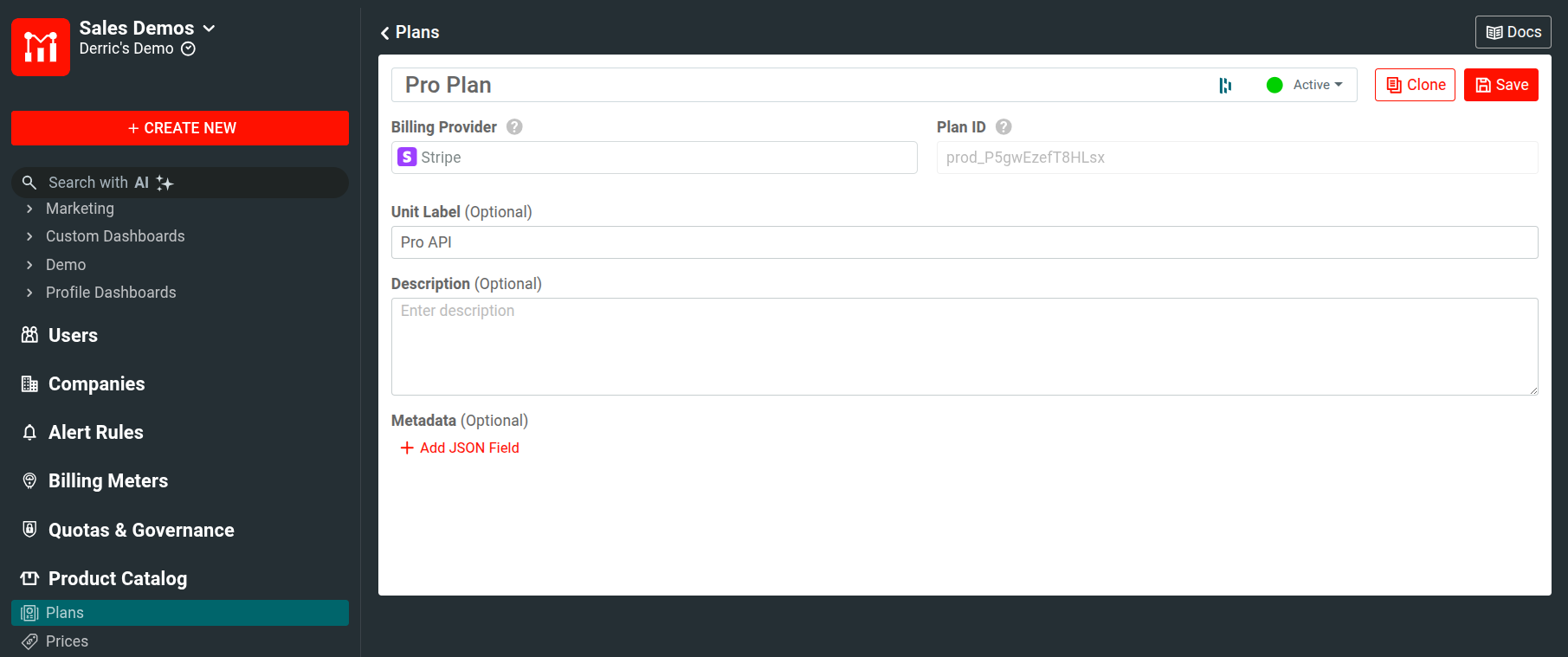 Moesif Product Catalog Edit Plan