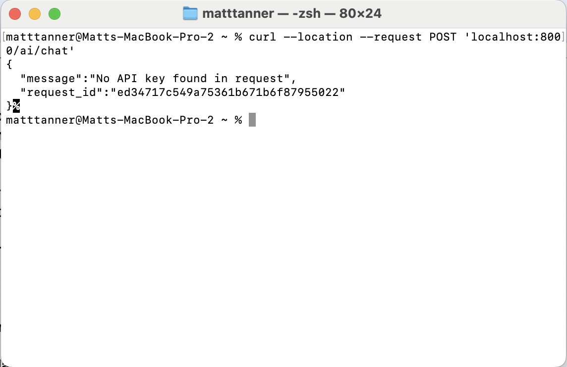 run the previous cURL command