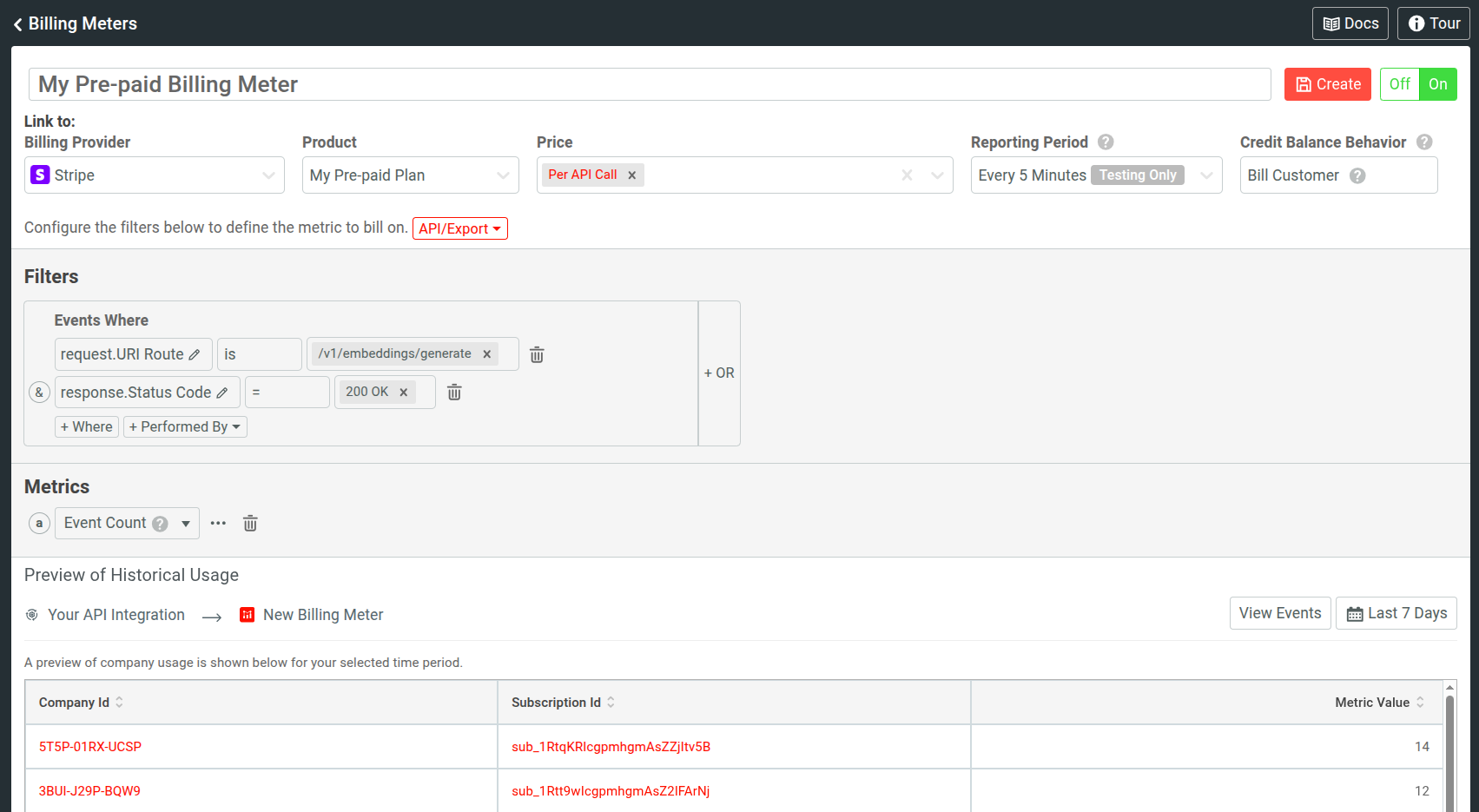 Create Billing Meter