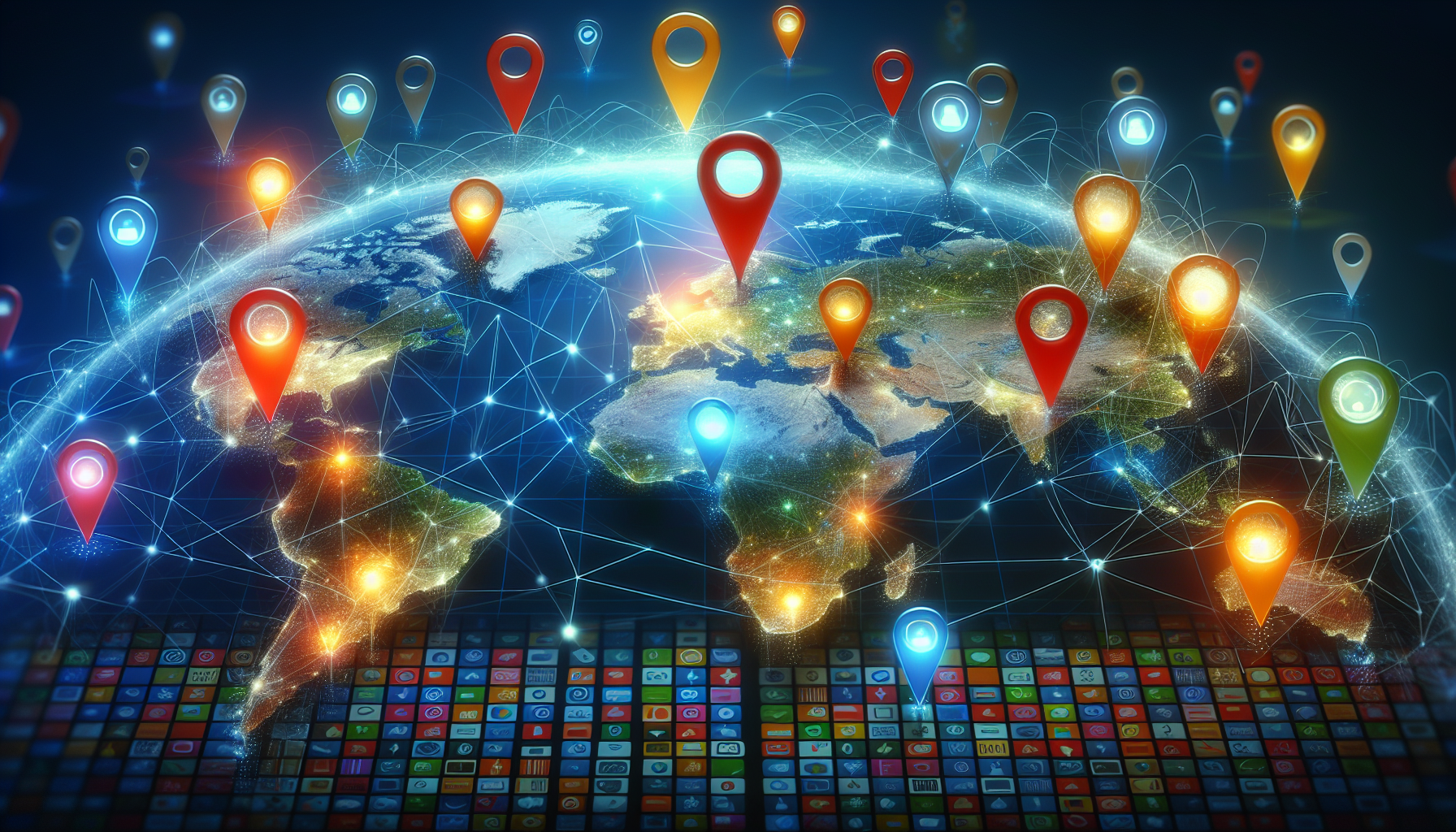 A visual representation of geolocation and map to symbolize Geolocation APIs