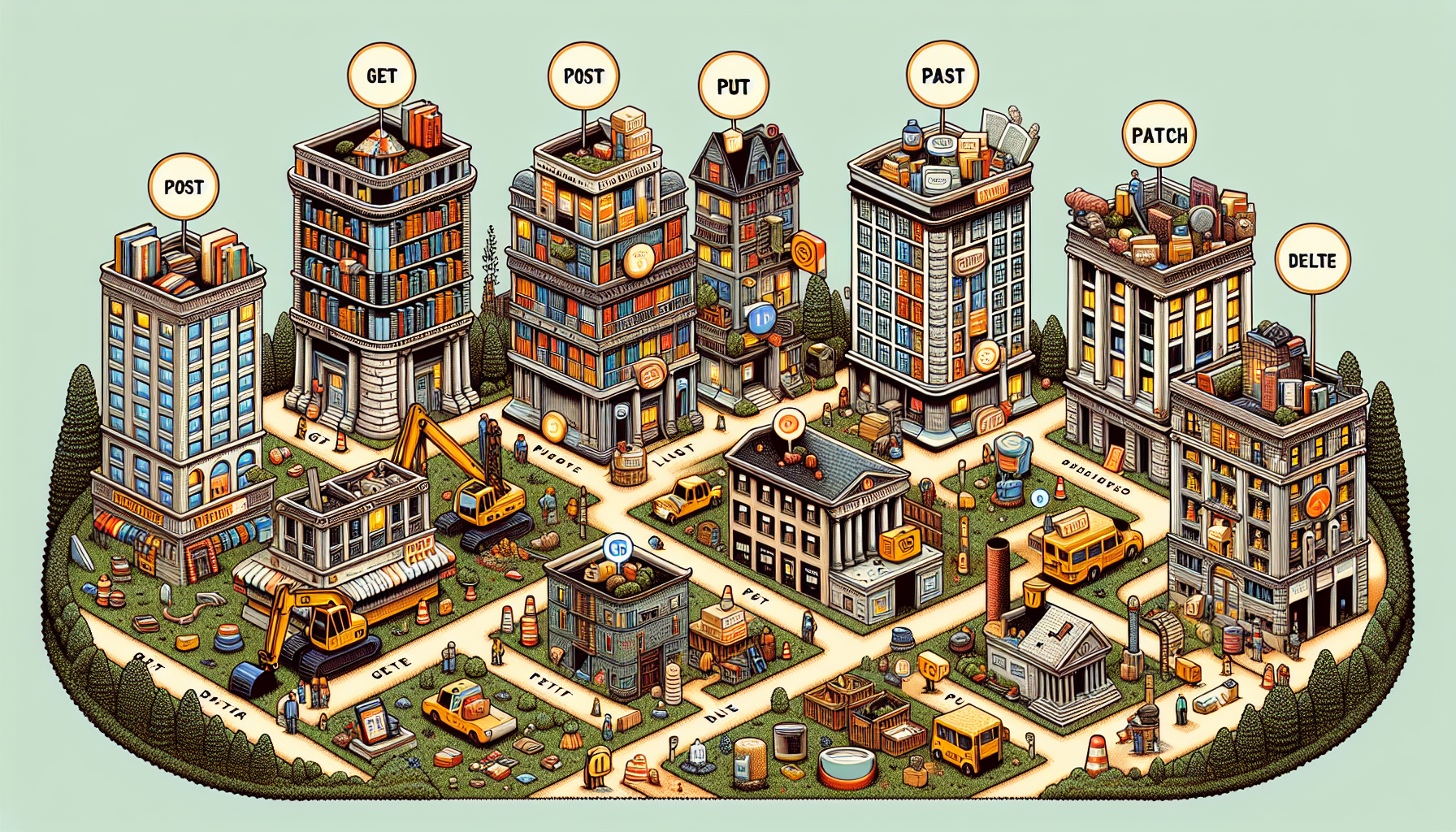 Illustration of API request methods