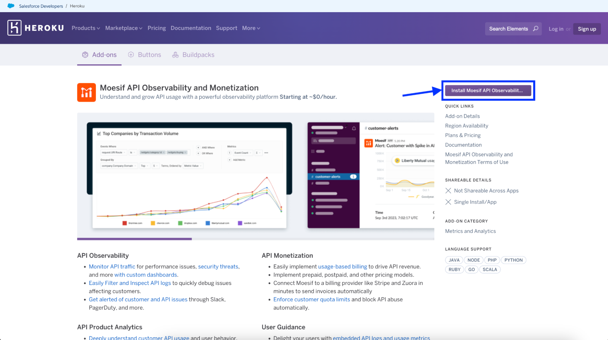 Install Moesif API Observability