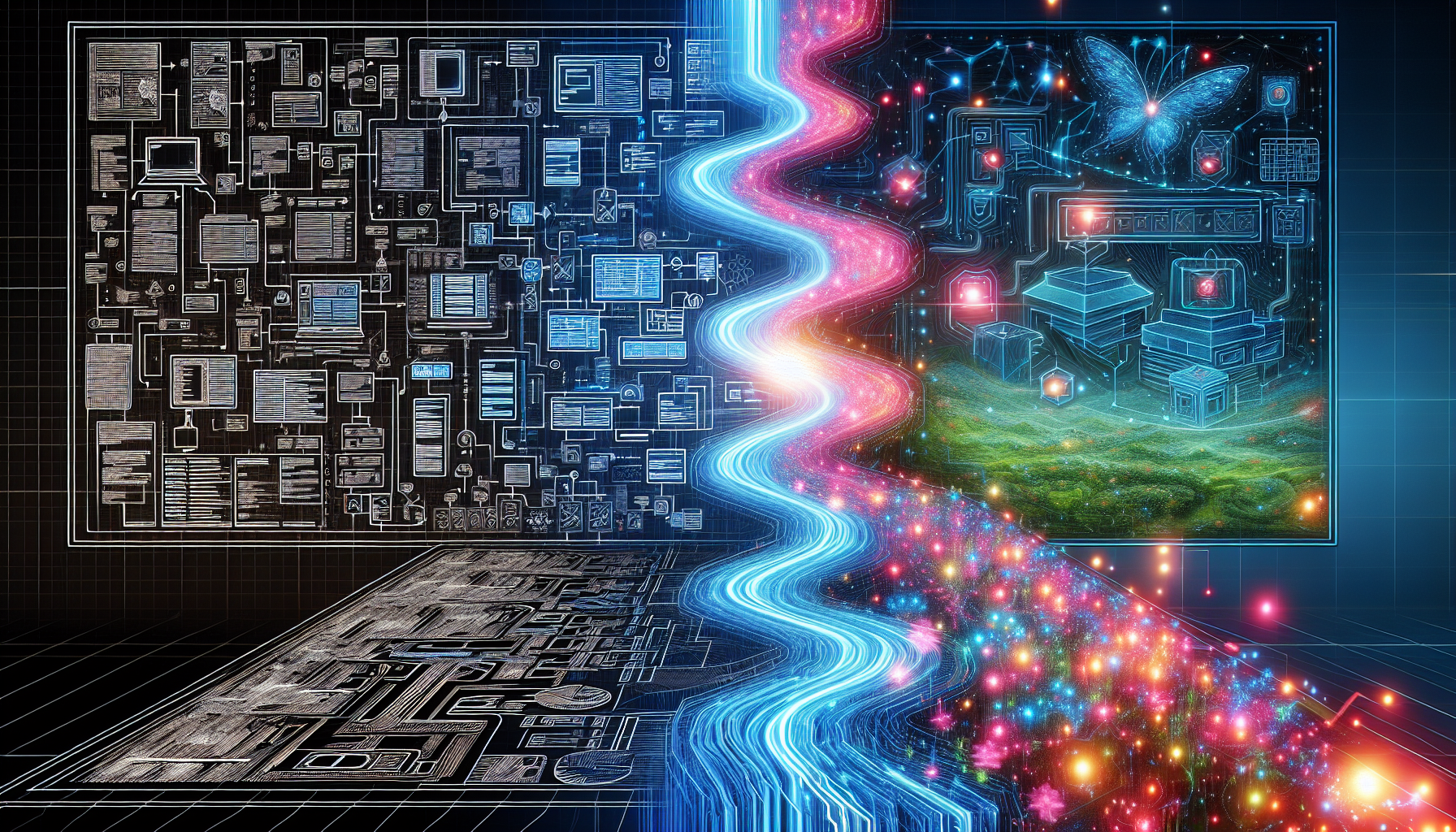 Illustration of transitioning from design to deployment