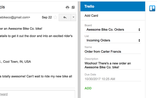 Sample app: The Trello Add-on for Gmail