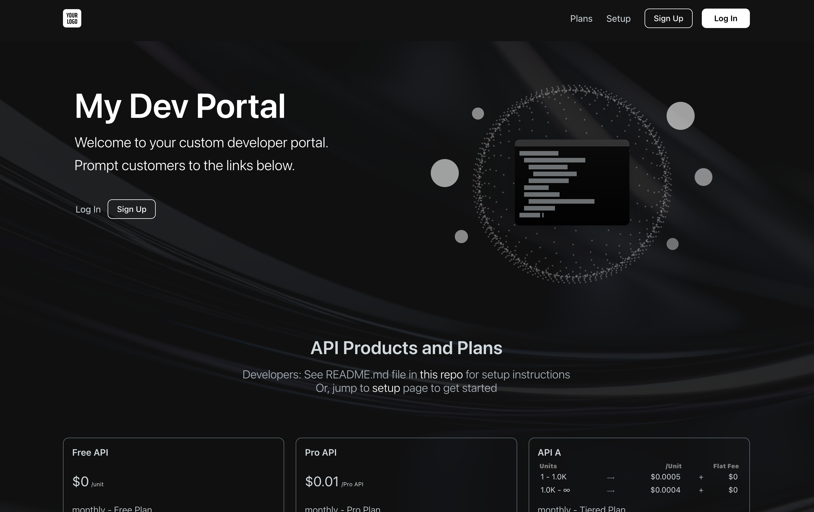 Developer Portal Landing Pages