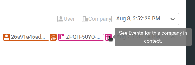 Observing all events associated with a customer in a Live Event Log workspace. Accessing all events for a specific customer from a Live Event Log workspace in Moesif.