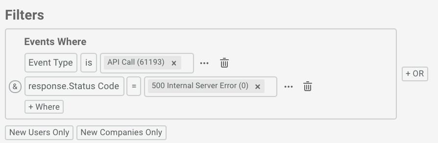 Select only 500 errors