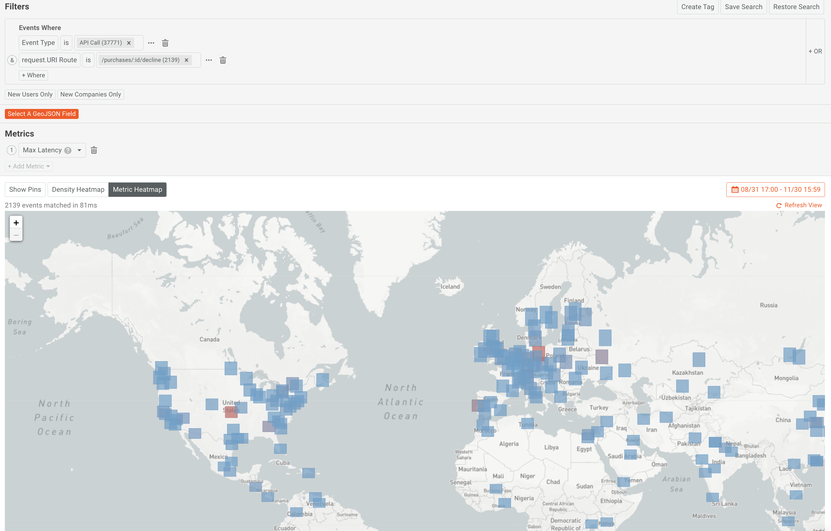 API Geo Heatmaps