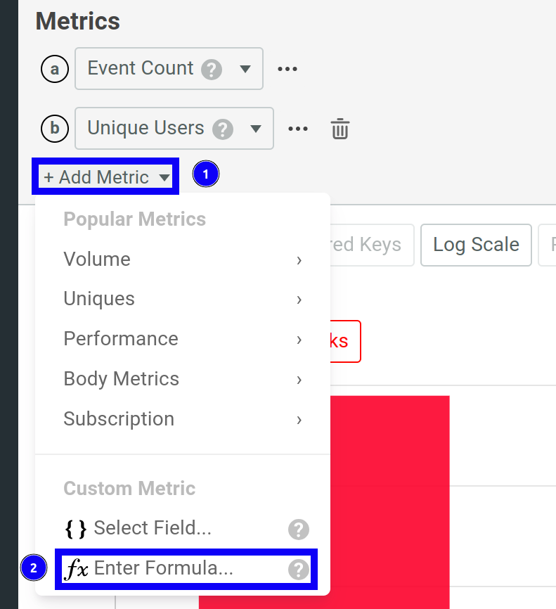 Creating a custom formula in a Segmentation chart