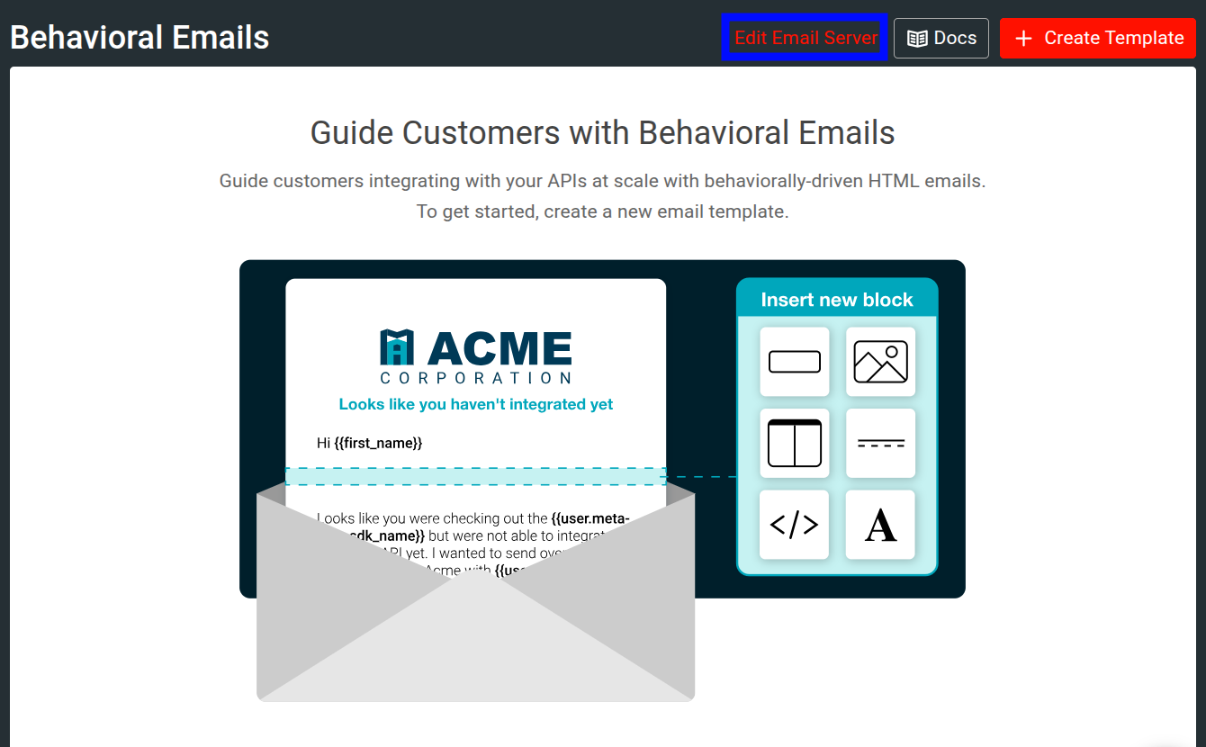 Edit Email Server Button