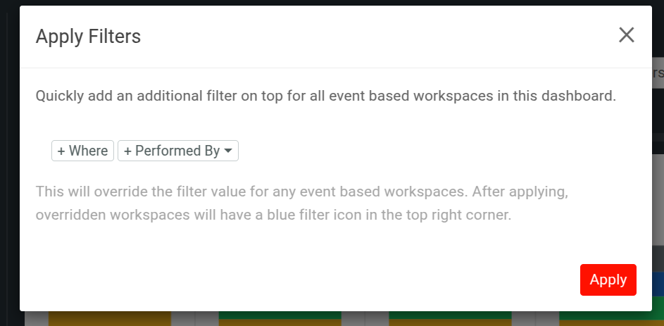 The dialog that appears selecting 'Apply Filters'