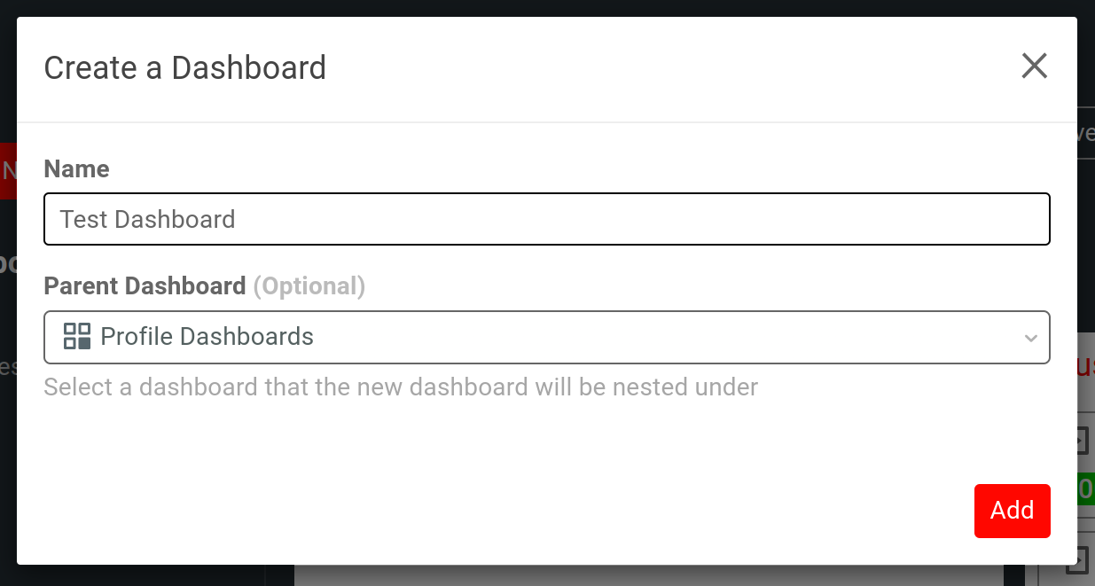 Create Sub-Dashboard