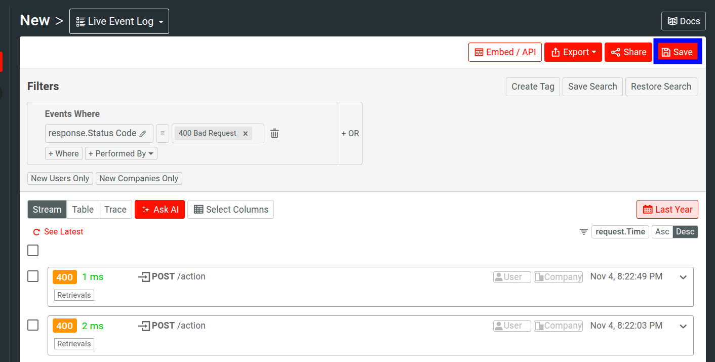 Creating a new dashboard