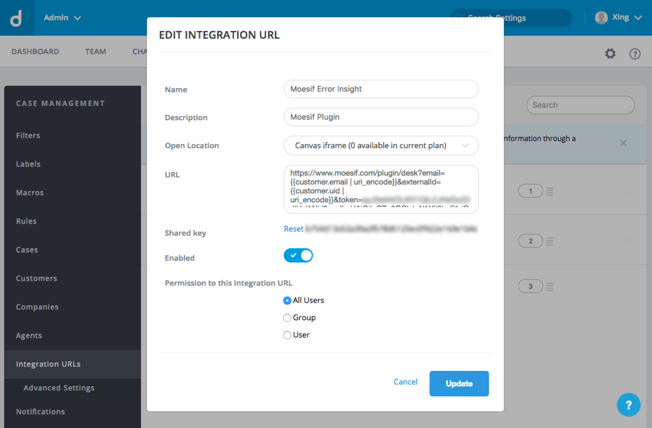 Desk.com integration onboarding
