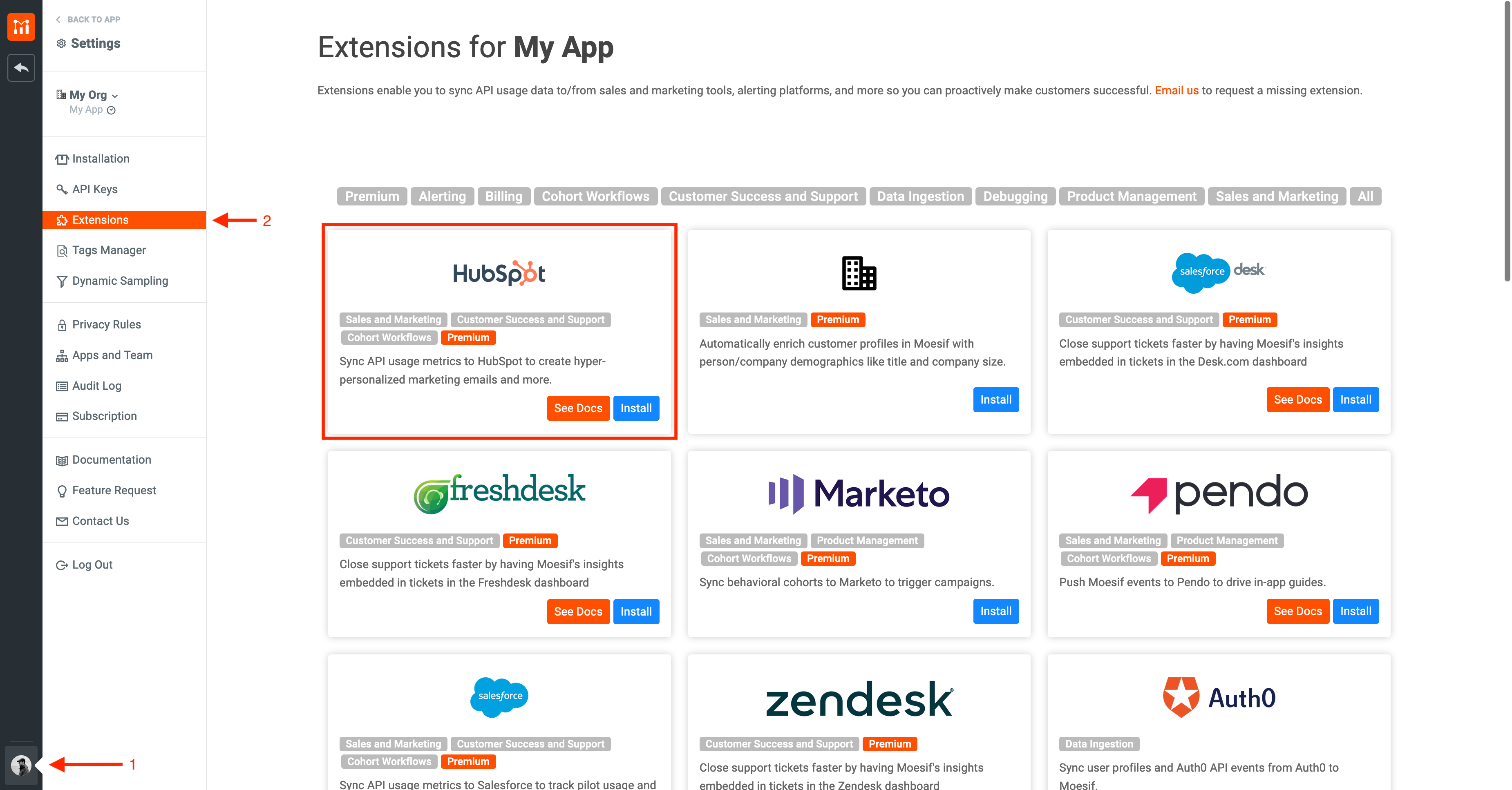 Connect Moesif to HubSpot