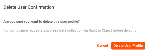 Delete a user's data for GDPR