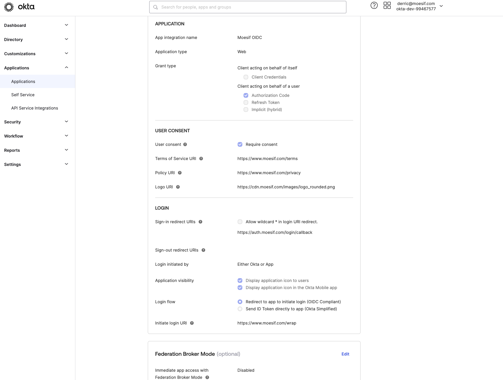 Okta Active Applications