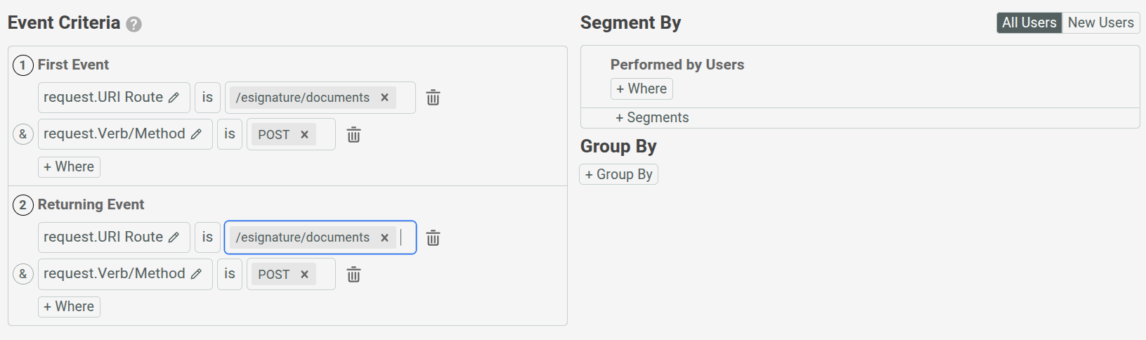 Filters for Moesif Retention Analysis example