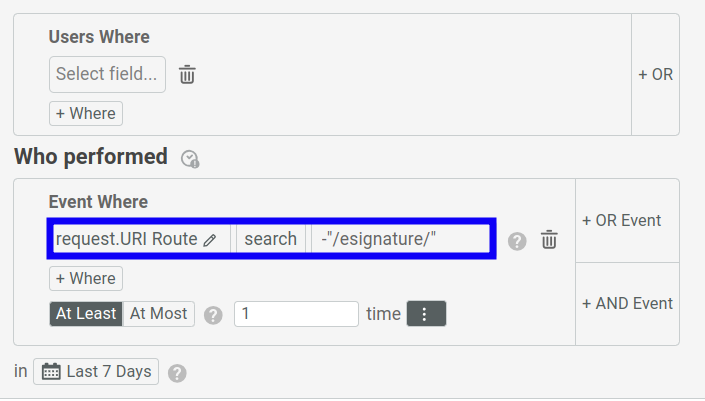 The 'search' function in filters