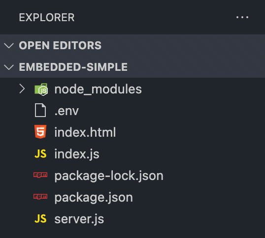 project structure for embedded template example