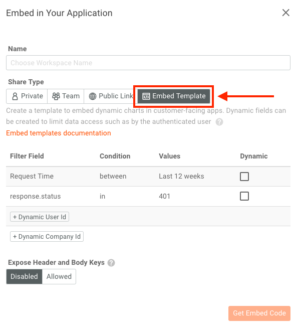 possible template options in Moesif