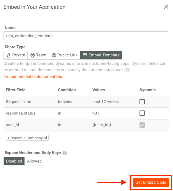 generate embedded template code