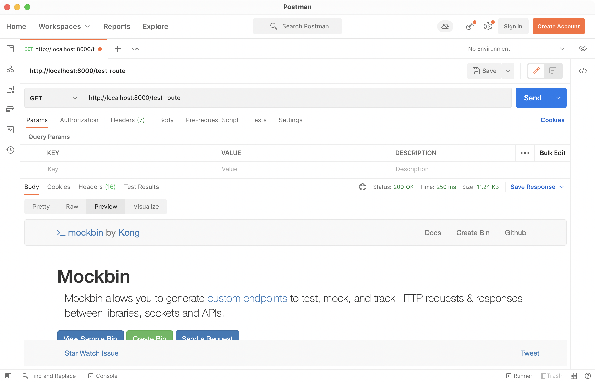 Example Postman Request