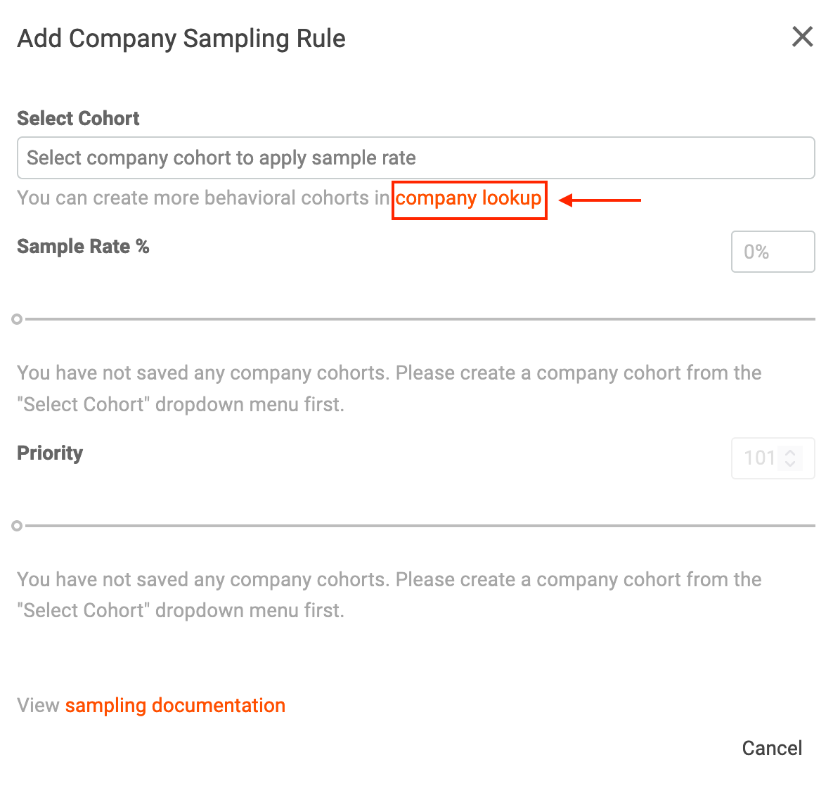Selecting Company Lookup