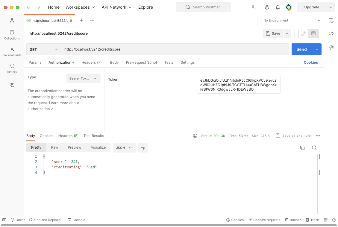 Postman with authorization Bearer Token