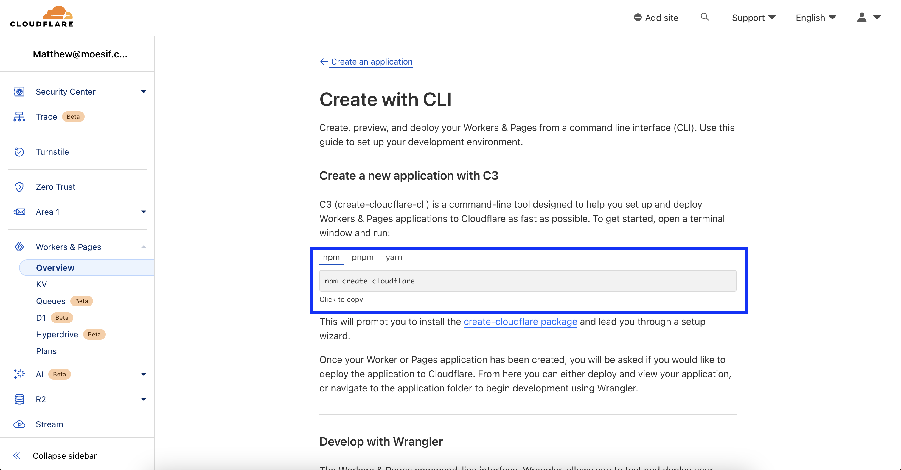 Create Cloudfalre command in UI