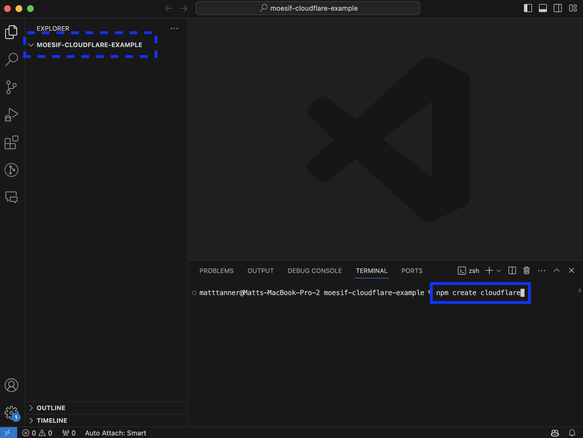 Create Cloudflare Worker in terminal