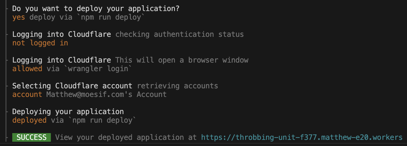 Cloudflare dconfig summary in terminal