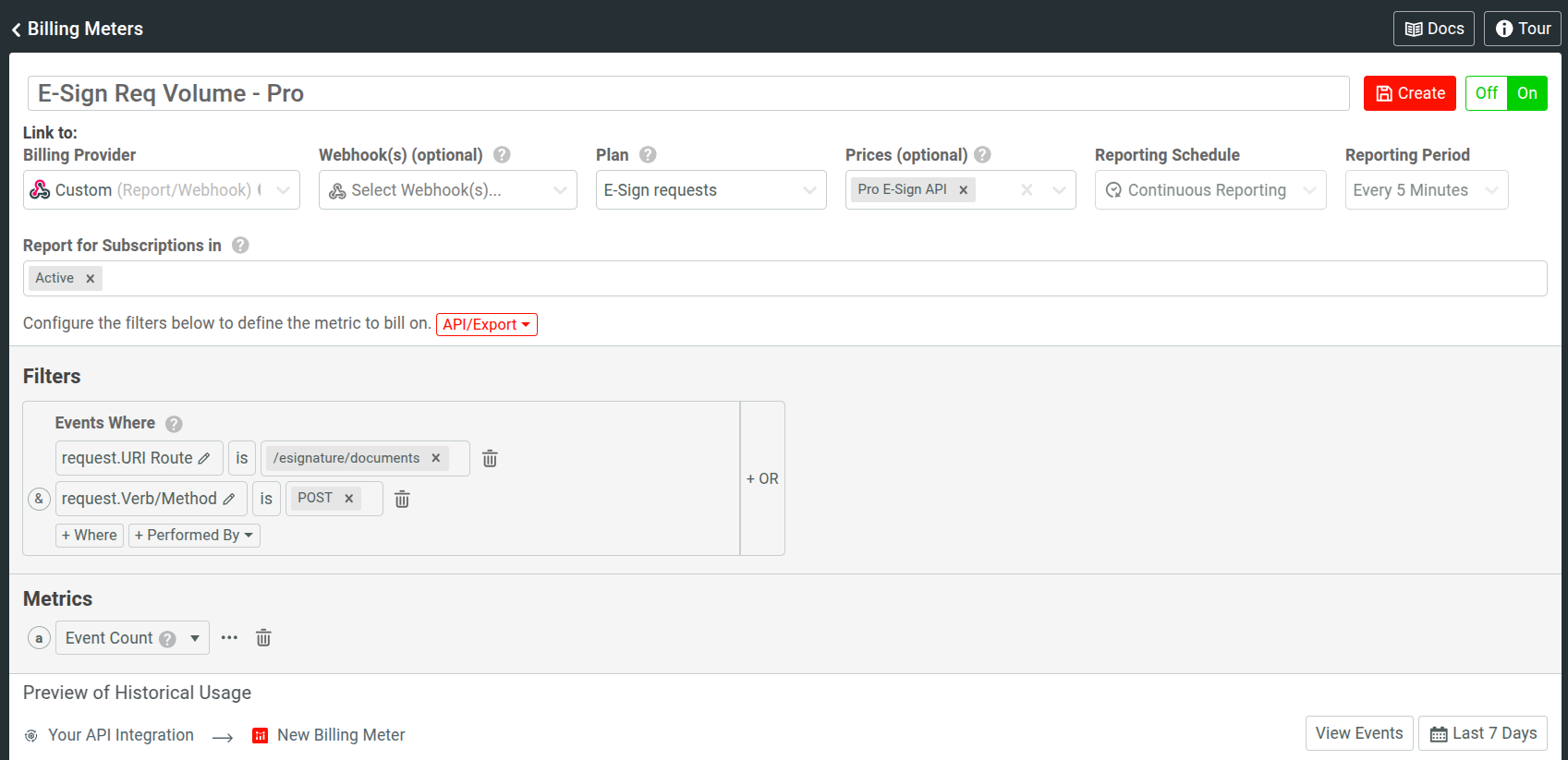 Creating a reporting-only Billing Meter in Moesif