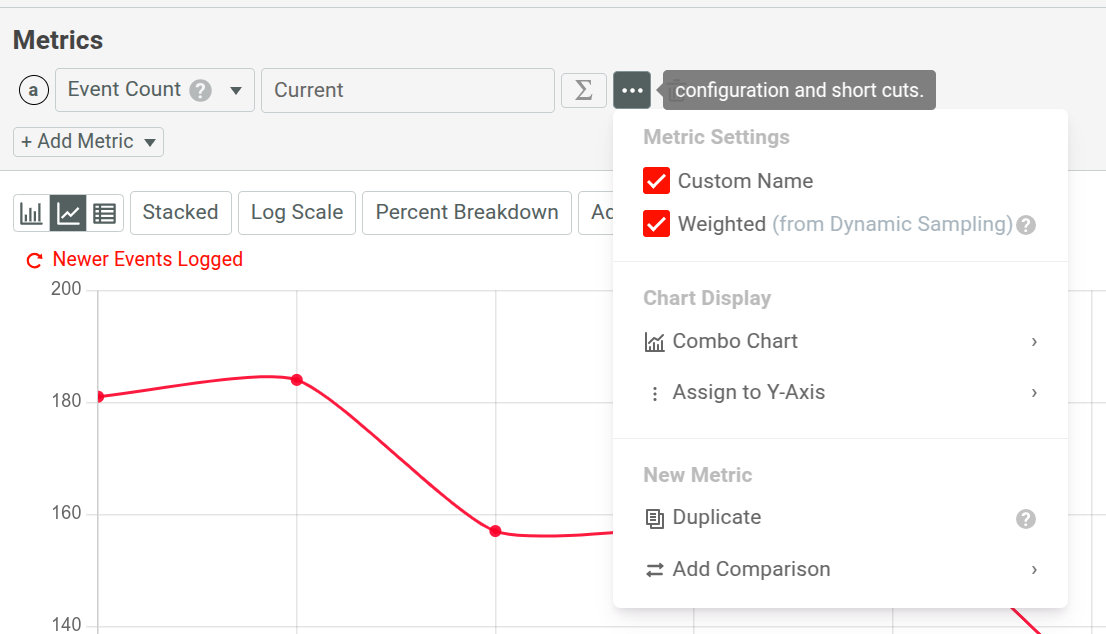 Creating and configuring the first event count metric in a Moesif Time Series.