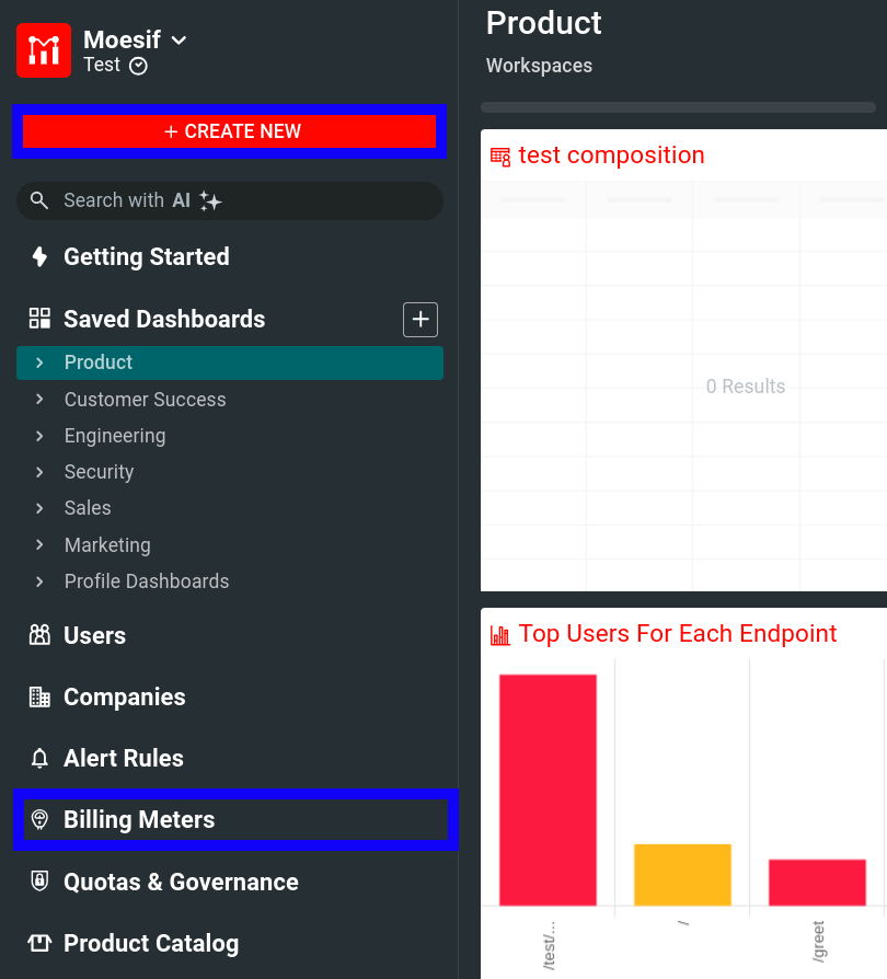 How to create a new Billing Meter in Moesif. Creating a new Billing Meter in Moesif.